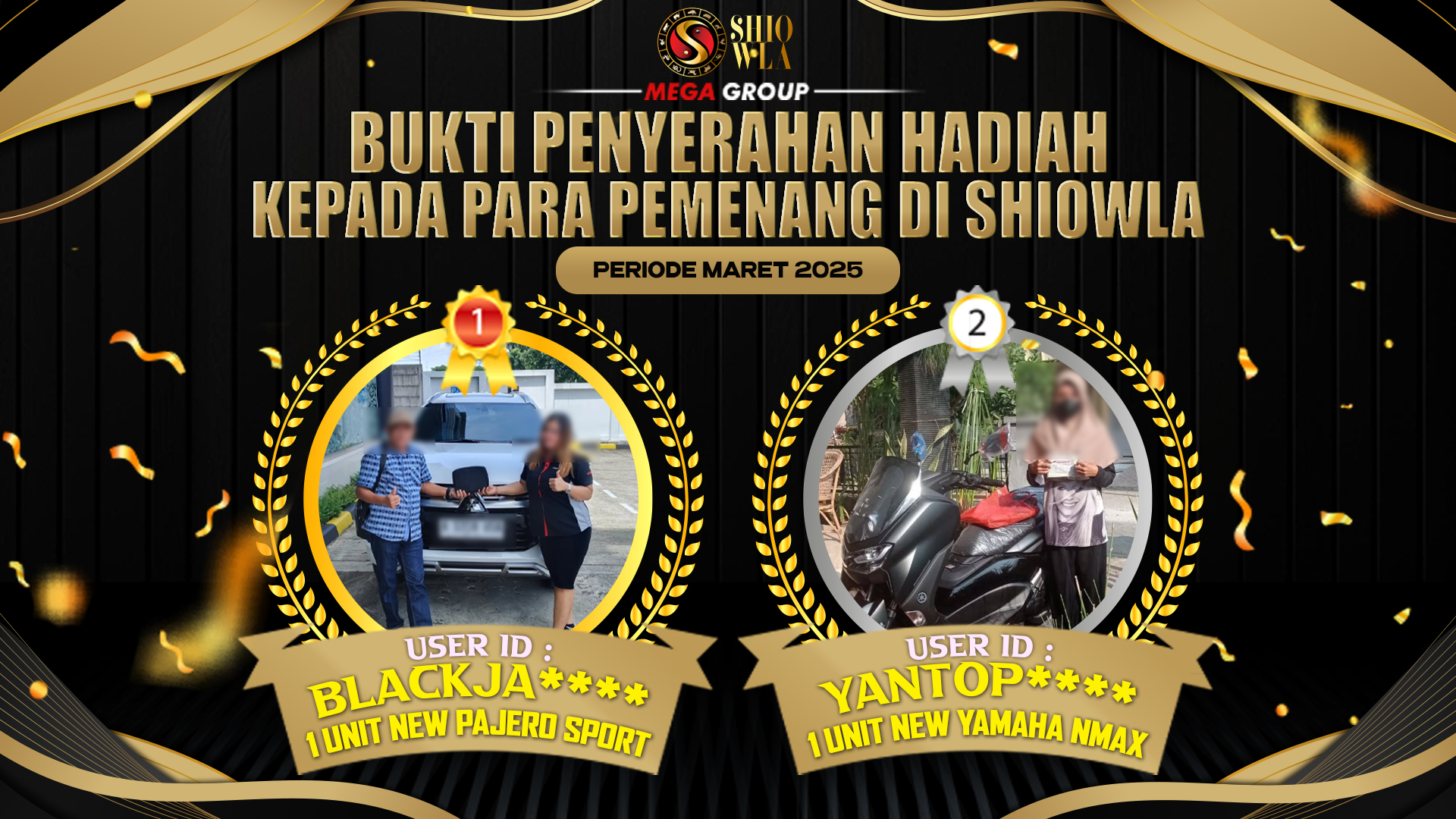 Selamat Kepada Member Setia SHIOWLA Sudah Memenangkan Satu Unit Mobil Pajero Sport